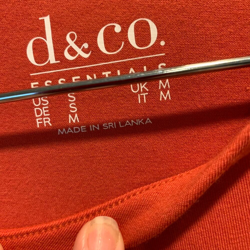 d&co Essentials Oversize‎ Orange Scoop Neck Long Sleeve Tunic Small - Picture 7 of 9